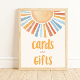 Kaarten en geschenken die zonneschijn hebben gedem poster