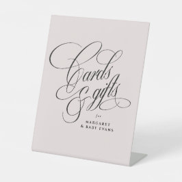 Kaarten en geschenken elegant blush baby shower reclamebord met voetstuk