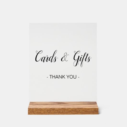 Kaarten en geschenken Elegant Script minimaal Acryl Bord (Voorkant)