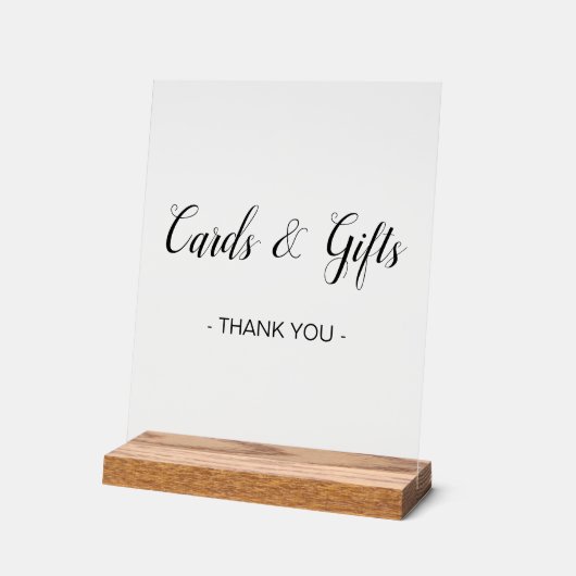 Kaarten en geschenken Elegant Script minimaal Acryl Bord (Hoek)
