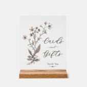 Kaarten en geschenken Elegante Wildflowers Mocha W Acryl Bord (Voorkant)