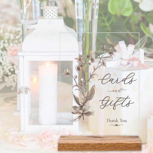 Kaarten en geschenken Elegante Wildflowers Wedding Acryl Bord