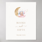 Kaarten en geschenken Gold Moon Stars Baby shower Poster (Voorkant)