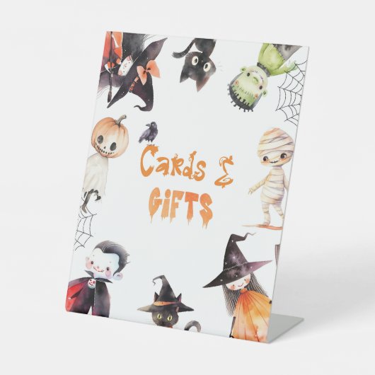 Kaarten en geschenken Halloween kostuumfeest Reclamebord Met Voetstuk (Voorkant)