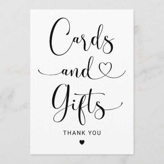 Kaarten en geschenken Heart Script Wedding Sign (Voorkant)