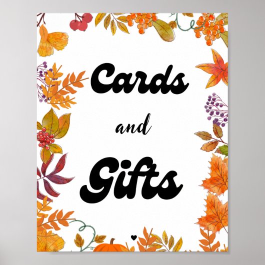 Kaarten en Geschenken Herfst Pompoen Favor feestbo Poster (Voorkant)