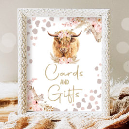 Kaarten en geschenken Highlander Koe Boho Boerderi Poster