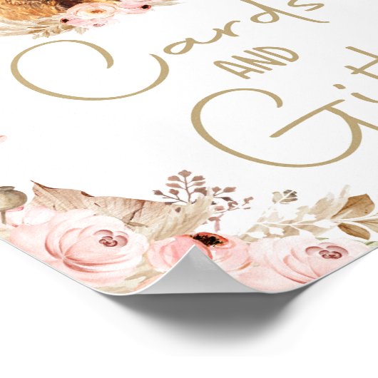 Kaarten en geschenken Highlander Koe Boho Boerderi Poster (Hoek)