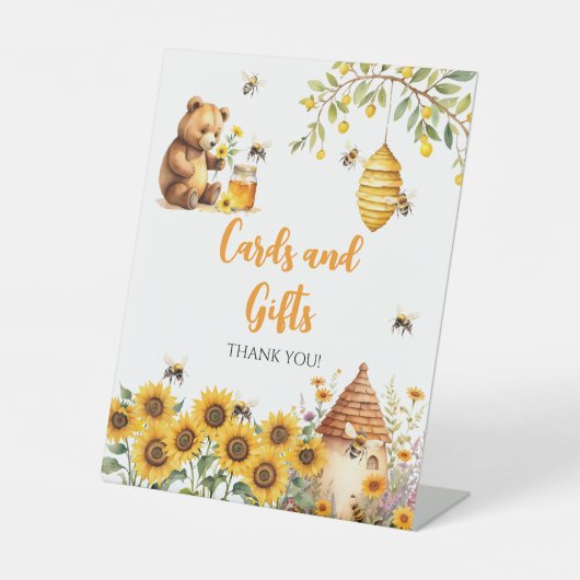Kaarten en geschenken Honingbij Baby shower Reclamebord Met Voetstuk (Voorkant)