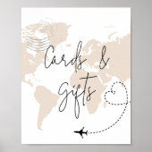 Kaarten en geschenken kaart vliegtuig baby shower  poster (Voorkant)