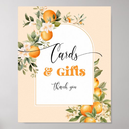 Kaarten en geschenken kleine cutie sinaasappels ve poster