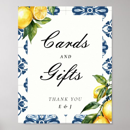 Kaarten en geschenken Lemon Positano Trouwbord Poster (Voorkant)