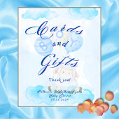 Kaarten en geschenken Little Blue Lamb Baby shower Reclamebord Met Voetstuk