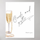 Kaarten en geschenken Minimalistisch Prosecco Vrij Poster (Voorkant)
