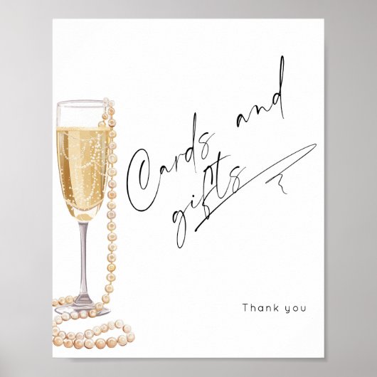 Kaarten en geschenken Minimalistisch Prosecco Vrij Poster (Voorkant)
