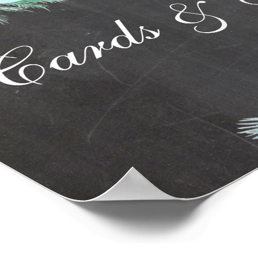 Kaarten en geschenken. Mint succulent. Chalkboardb Poster (Hoek)