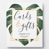 Kaarten en geschenken Monstera Leaf Wedding Sign Fotoplaat (Voorkant)