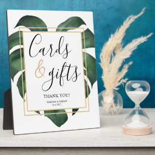 Kaarten en geschenken Monstera Leaf Wedding Sign Fotoplaat