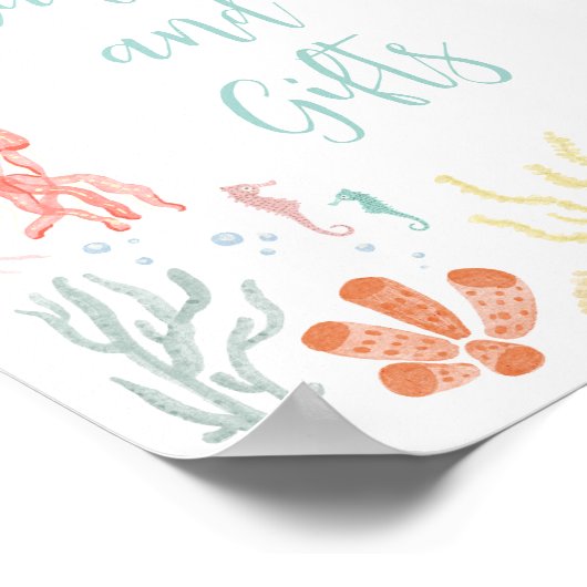 Kaarten en geschenken onder het Zee Dieren Teken Poster (Hoek)