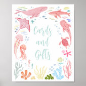 Kaarten en geschenken onder het Zee Dieren Teken Poster (Voorkant)