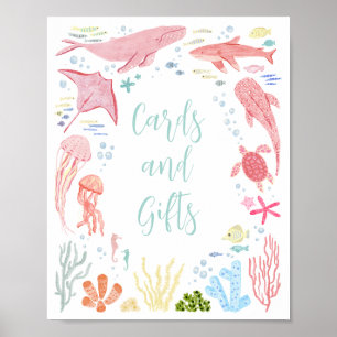 Kaarten en geschenken onder het Zee Dieren Teken Poster
