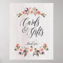 Kaarten en geschenken ondertekenen poster bruiloft