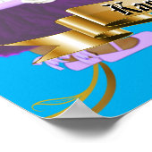 Kaarten en geschenken Paars en blauw koninklijk se Poster (Hoek)