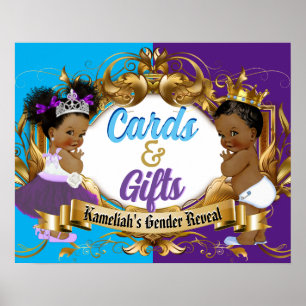 Kaarten en geschenken Paars en blauw koninklijk se Poster