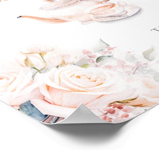 Kaarten en geschenken Pastel Blooms Bruids Tea Par Poster (Hoek)