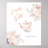 Kaarten en geschenken Pastel Blooms Bruids Tea Par Poster (Voorkant)