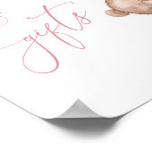 Kaarten en geschenken Pink Teddy Bear Baby shower Poster (Hoek)