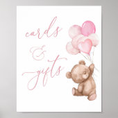 Kaarten en geschenken Pink Teddy Bear Baby shower Poster (Voorkant)