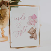 Kaarten en geschenken Pink Teddy Bear Baby shower  Poster