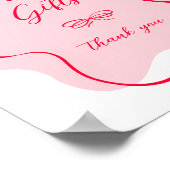 Kaarten en geschenken Retro roze en rood golvend Poster (Hoek)