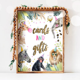 Kaarten en geschenken Safari Feestdieren Verjaarda Poster