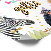 Kaarten en geschenken Safari Feestdieren Verjaarda Poster (Hoek)
