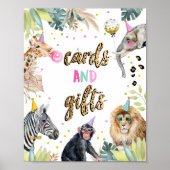 Kaarten en geschenken Safari Feestdieren Verjaarda Poster (Voorkant)