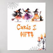 Kaarten en geschenken Schattige Halloween heksen V Poster (Voorkant)
