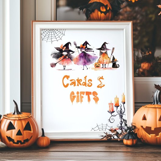 Kaarten en geschenken Schattige Halloween heksen V Poster