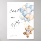 Kaarten en geschenken teken, blauw Barly wachten T Poster (Voorkant)