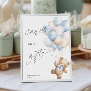 Kaarten en geschenken teken, blauw Barly wachten T Poster