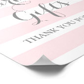 Kaarten en geschenken teken Blush Strepen Zilver C Poster (Hoek)