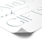 Kaarten en geschenken teken boho stoffige blauwe w poster (Hoek)