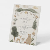 Kaarten en geschenken teken Boho Woodland Baby sho Reclamebord Met Voetstuk (Voorkant)