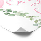 Kaarten en geschenken tekenen roze ballonnen baby  poster (Hoek)