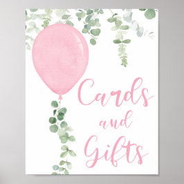 Kaarten en geschenken tekenen roze ballonnen baby poster