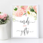 Kaarten en geschenken tekenen roze goudelegante fl poster<br><div class="desc">Voor geavanceerdere aanpassing van dit ontwerp,  selecteer eenvoudig de "Edit gebruikend de knoop van het Hulpmiddel van het Ontwerp"hierboven!</div>