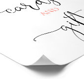 Kaarten en geschenken tekenen roze goudelegante fl poster (Hoek)