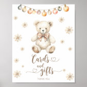 Kaarten en geschenken tekenen Winter Teddy Bear Ba Poster (Voorkant)