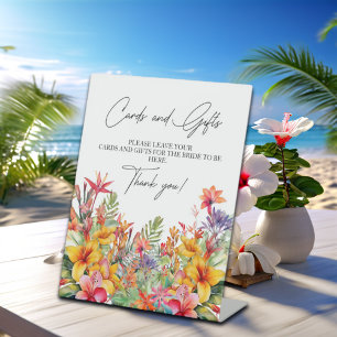 Kaarten en geschenken Tropisch Luau Vrijgezellenfe Reclamebord Met Voetstuk